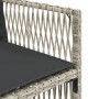 Set da Pranzo da Giardino 17pz con Cuscini Grigio in Polyrattan
