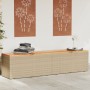 Contenitore da Giardino Beige 220x50x54 cm Polyrattan e Acacia