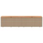 Contenitore da Giardino Beige 220x50x54 cm Polyrattan e Acacia