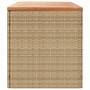 Contenitore da Giardino Beige 220x50x54 cm Polyrattan e Acacia