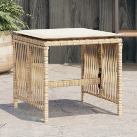 Sgabelli Giardino con Cuscini 4pz Beige 41x41x36cm Polyrattan