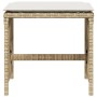 Sgabelli Giardino con Cuscini 4pz Beige 41x41x36cm Polyrattan