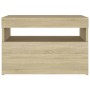 Comodino con Luci LED Sonoma 60x35x40 cm in Legno Multistrato