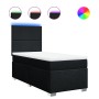 Giroletto a Molle con Materasso Nero 100x200 cm in Tessuto
