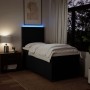 Giroletto a Molle con Materasso Nero 100x200 cm in Tessuto