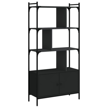 Libreria con Ante Nera 76,5x30x154,5 cm Legno Multistrato