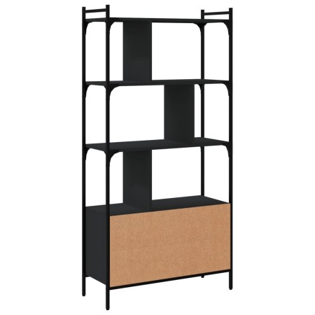 Libreria con Ante Nera 76,5x30x154,5 cm Legno Multistrato