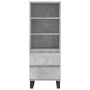 Credenza Grigio Cemento 40x36x110 cm in Legno Multistrato