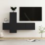 Set di Mobili Porta TV 3 pz Nero in Legno Multistrato