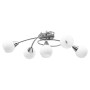 Lampadario con Paralumi in Ceramica 5 Lampadine E14 a Coppa