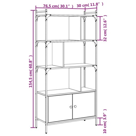 Libreria Ante Rovere Sonoma 76,5x30x154,5 cm Legno Multistrato