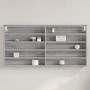 Armadietto Vetrina Grigio Sonoma 100x8,5x50cm Legno Multistrato