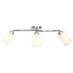 Lampadario Paralume in Ceramica a Cono Bianco 3 Lampadine E14