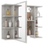 Mobile Bagno con Specchio Grigio Cemento 80x20,5x64 Multistrato