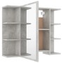 Mobile Bagno con Specchio Grigio Cemento 80x20,5x64 Multistrato