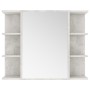 Mobile Bagno con Specchio Grigio Cemento 80x20,5x64 Multistrato