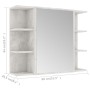 Mobile Bagno con Specchio Grigio Cemento 80x20,5x64 Multistrato