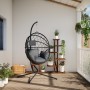 Sedia a Uovo Sospesa con Supporto Antracite Polyrattan/Acciaio