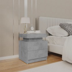 Comodino Grigio Cemento 45x35x52 cm in Legno Multistrato