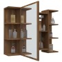 Mobile da Bagno Specchio in Rovere Marrone 80x20,5x64 cm Legno