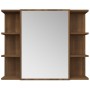 Mobile da Bagno Specchio in Rovere Marrone 80x20,5x64 cm Legno