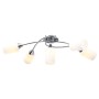 Lampadario Paralumi in Ceramica 5 Lampadine E14 Bianco a Cono