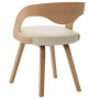 Sedie da Pranzo 6 pz Crema in Legno Piegato e Similpelle
