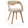 Sedie da Pranzo 6 pz Crema in Legno Piegato e Similpelle