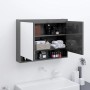 Armadietto Bagno con Specchio 80x15x60 cm in MDF Grigio Lucido