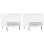 Tavolini Salotto 2pz Bianco Lucido 50x46x50cm Legno Multistrato