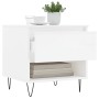 Tavolini Salotto 2pz Bianco Lucido 50x46x50cm Legno Multistrato