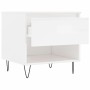 Tavolini Salotto 2pz Bianco Lucido 50x46x50cm Legno Multistrato