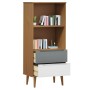 Libreria MOLDE Marrone 60x35x133,5 cm in Legno Massello di Pino