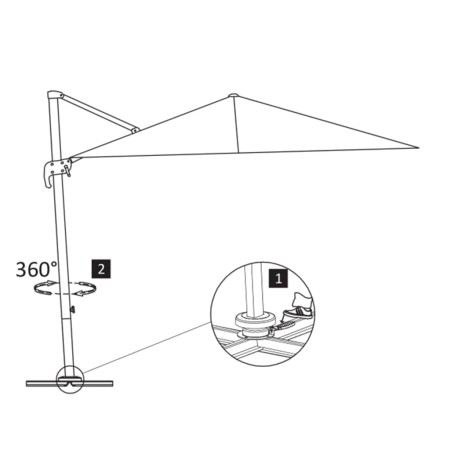 Ombrellone a Sbalzo Palo in Alluminio 400x300 cm Grigio Talpa