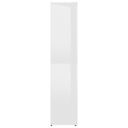 Scarpiera Bianco Lucido 80x39x178 cm in Legno Multistrato