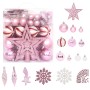 Set Addobbi di Natale 65 pz Rosa/Rosso/Bianco