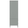 Armadio Gambe Metallo Grigio 90x55x172,5 cm Legno Massello OSLO