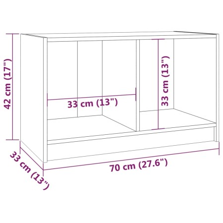 Mobile Porta TV Nero 70x33x42 cm in Legno Massello di Pino