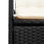 Set Bistrò da Giardino 9 pz con Cuscini in Polyrattan Nero