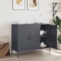 Credenza Antracite 100,5x39x79 cm in Acciaio Laminato a Freddo