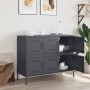 Credenza Antracite 100,5x39x79 cm in Acciaio Laminato a Freddo