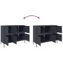 Credenza Antracite 100,5x39x79 cm in Acciaio Laminato a Freddo