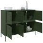 Credenza Verde Oliva 100,5x39x79cm in Acciaio Laminato a Freddo