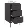 Comodini 2pz Neri 36x39x68 cm in Acciaio Laminato a Freddo