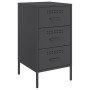 Comodini 2pz Neri 36x39x68 cm in Acciaio Laminato a Freddo