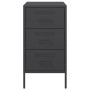 Comodini 2pz Neri 36x39x68 cm in Acciaio Laminato a Freddo