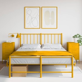 Comodini 2pz Giallo Senape 36x39x68cm Acciaio Laminato a Freddo