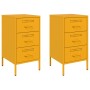 Comodini 2pz Giallo Senape 36x39x68cm Acciaio Laminato a Freddo