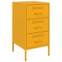 Comodini 2pz Giallo Senape 36x39x68cm Acciaio Laminato a Freddo