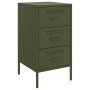 Comodini 2 pz Verde Oliva 36x39x68 cm Acciaio Laminato a Freddo